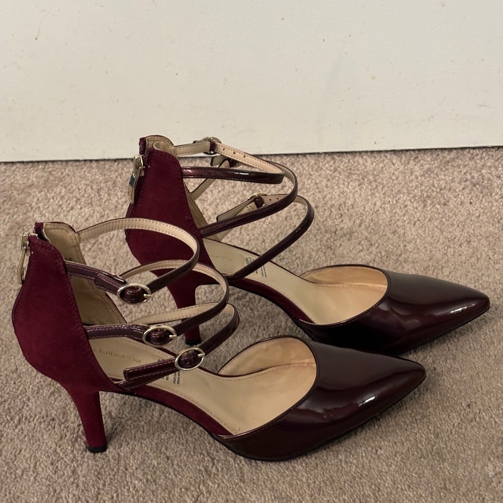 Liz Claiborne Maroon Strappy Heels